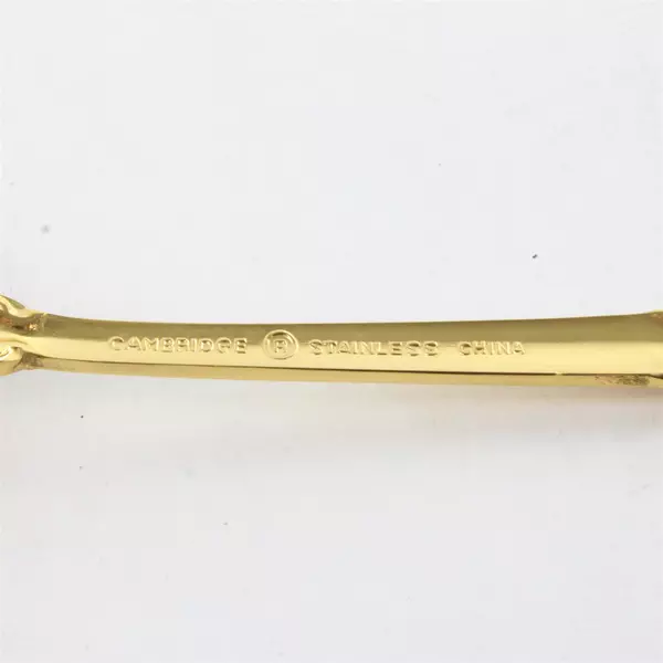 Set of 3 Cambridge Silver Jessica Stainless Gold Electroplate Oval Soup Spn New