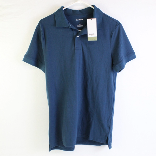 Goodfellow & Co Solid Blue Short Sleeve Collared Polo Shirt Men's Size S
