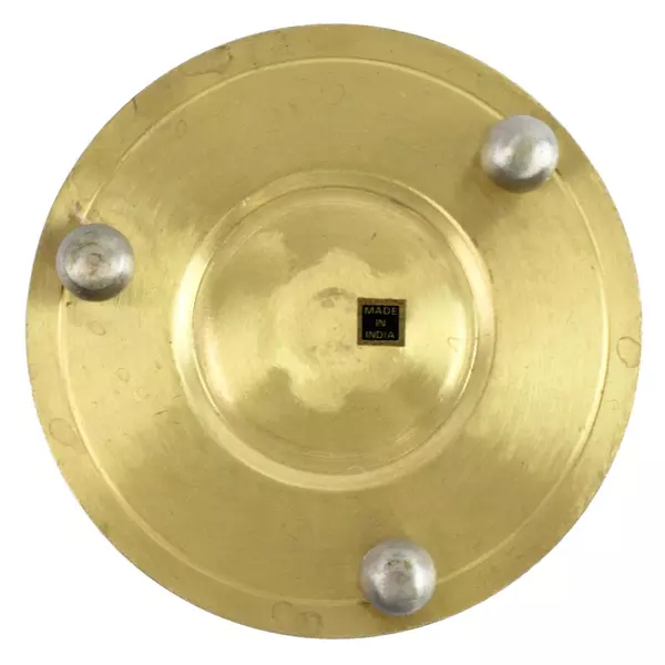 Vintage Brass Tealight Candle Warmer Holder Circular 3 Pillars 5.5"