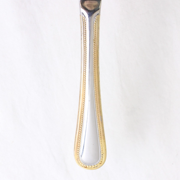 3 Wallace Silver Regal Pearl Gold Accent Front/Back Dinner Knives 8.75" New 