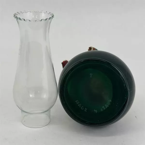 Vintage Mini Green Oil Lamp Made In Italy 