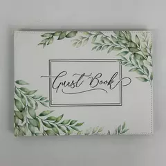 2020 Christian Art Gifts Guest Book Green Leaves Stitched White by With Love Inc
