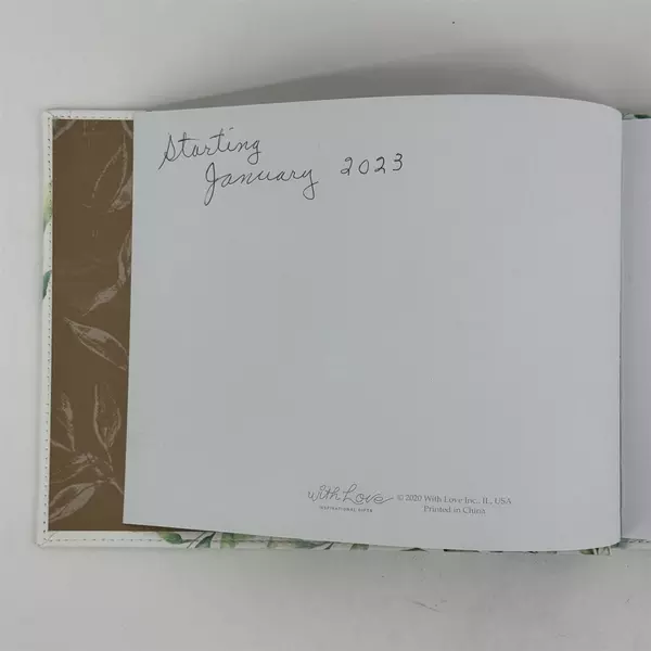 2020 Christian Art Gifts Guest Book Green Leaves Stitched White by With Love Inc