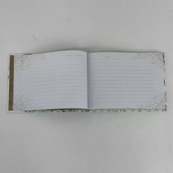 2020 Christian Art Gifts Guest Book Green Leaves Stitched White by With Love Inc