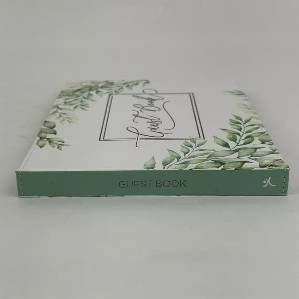 2020 Christian Art Gifts Guest Book Green Leaves Stitched White by With Love Inc