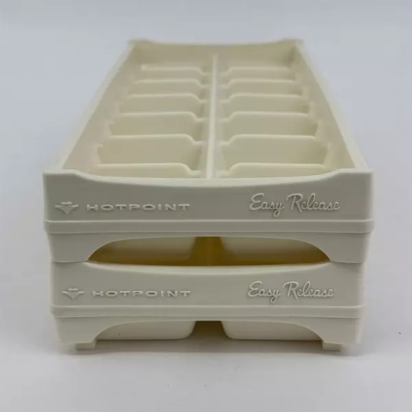  Vintage Set 2 Mid-century Modern Hotpoint Easy Release Ice Cube Trays Pair