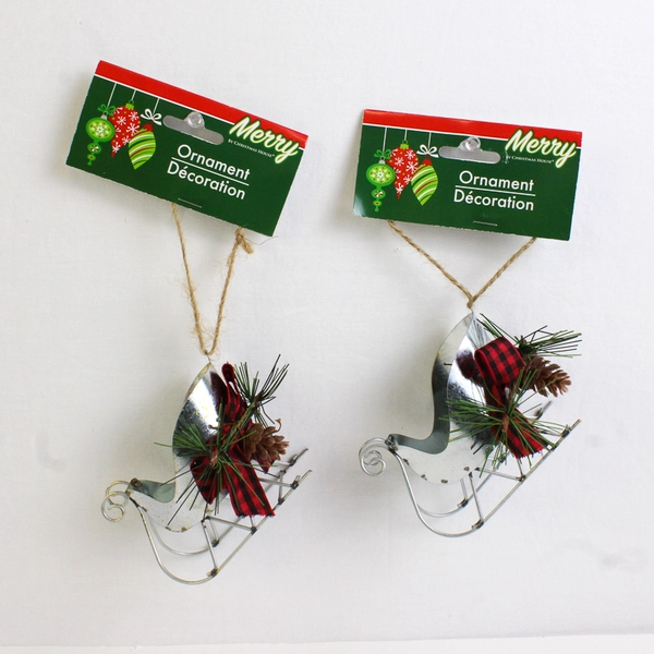 Lot of 6 Tin Christmas Ornaments Folk Art