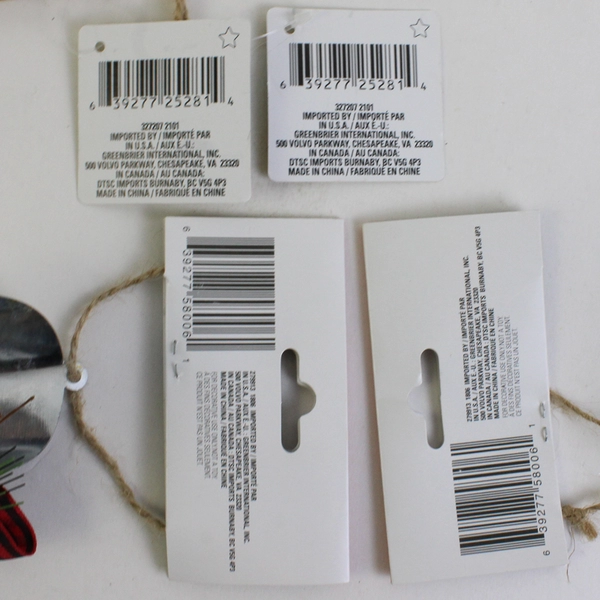 Lot of 6 Tin Christmas Ornaments Folk Art