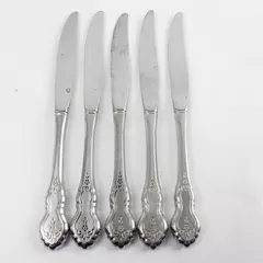 Set of 5 Oneida Stainless Burnshed Modern Hollow Handle Knives 9"