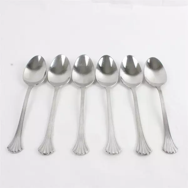 Set of 6 Oneida Saratoga Stainless Flatware 7.25" Dinner Spoons Flatware