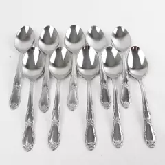 Set of 10 Oneida Fenway Place Silver Oval Soup Spoons 6.75" 