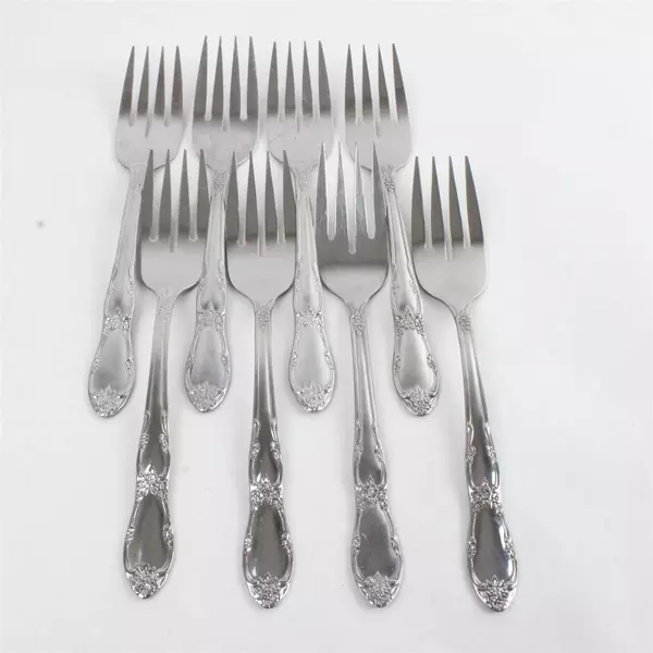 Set of 8 Oneida Fenway Salad Forks 6.25" Stainless Vintage 
