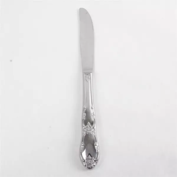 Set of 6 Oneida Fenway Modern Silver Hollow Handle Dinner Knives 8.5"