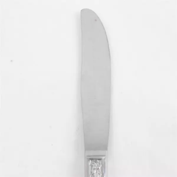 Set of 6 Oneida Fenway Modern Silver Hollow Handle Dinner Knives 8.5"