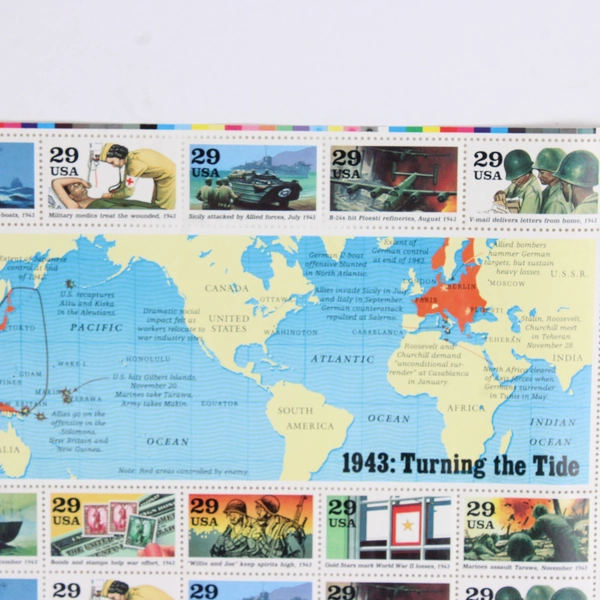 America Remembers The World At War: The Turning of the Tide 1943 Stamp Sheet MNH