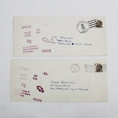 Lot Of 2 Apollo 11 Navy Recovery Pacific Jul 24 1969 USS Hornet Space Covers 