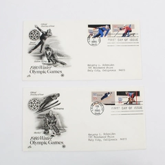 Set Of 2 1980 Winter Olympic Games First Day Covers Lake Placid New York