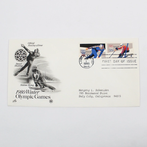 Set Of 2 1980 Winter Olympic Games First Day Covers Lake Placid New York