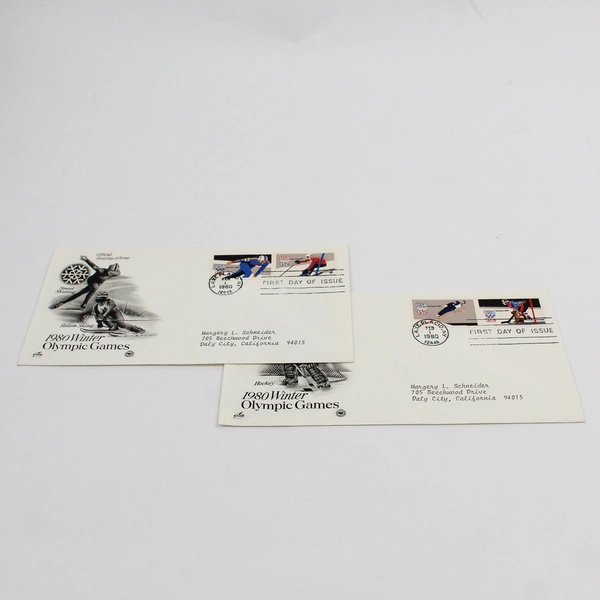 Set Of 2 1980 Winter Olympic Games First Day Covers Lake Placid New York