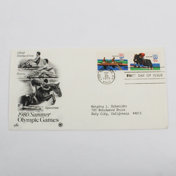 Set Of 2 1980 Summer Olympic Games First Day Covers Los Angeles 