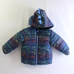 Little Me Rainbow Dinosaur Print Puffer Jacket Size 18M