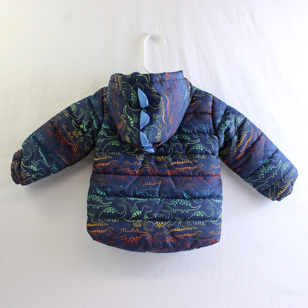 Little Me Rainbow Dinosaur Print Puffer Jacket Size 18M