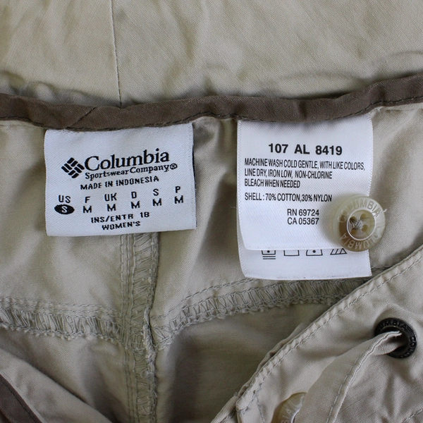 Columbia Beige Cotton Nylon Capri Pants Women's Size Small