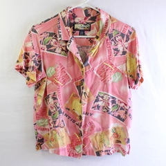 Havana Jack's Cafe Floral Pink Button-Up Women's Size Small