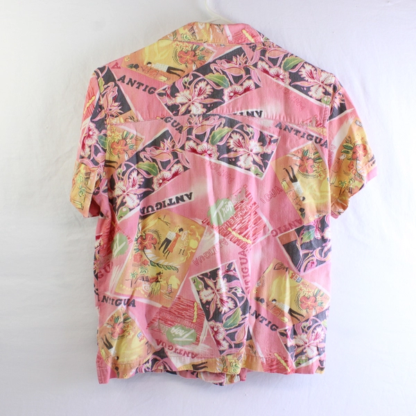 Havana Jack's Cafe Floral Pink Button-Up Women's Size Small