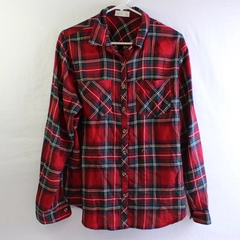 Maurices Green Yellow Plaid Relaxed Fit Flannel Women's Size 0