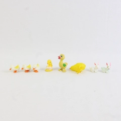 Lot of 8 Vintage Hard Plastic Easter Animal Figurines Assorted Colors and Shapes