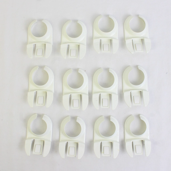 Vintage 12pc Plate-Mate Plastic Wine Glass Plate Clips 1984 with Original Box