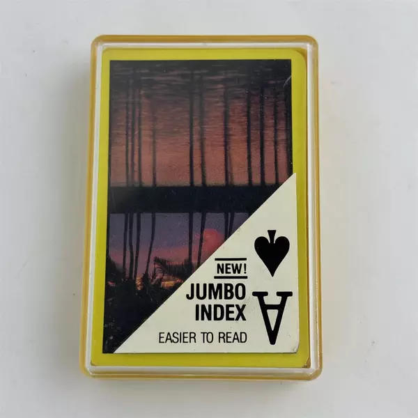 Vintage Hawaii Scene Playing Cards in Case Jumbo Index Easier To Read Souvenir