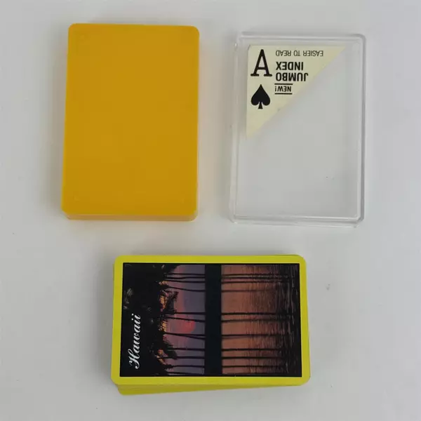 Vintage Hawaii Scene Playing Cards in Case Jumbo Index Easier To Read Souvenir