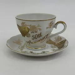 Norcrest Porcelain Tea Cup And Saucer 50th Anniversary 