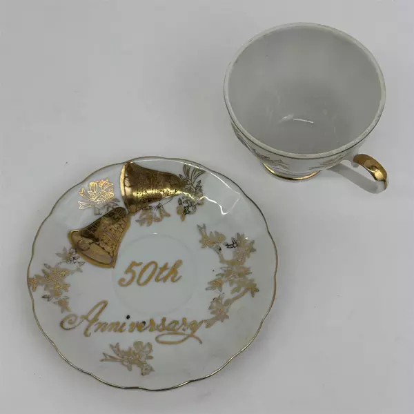 Norcrest Porcelain Tea Cup And Saucer 50th Anniversary 