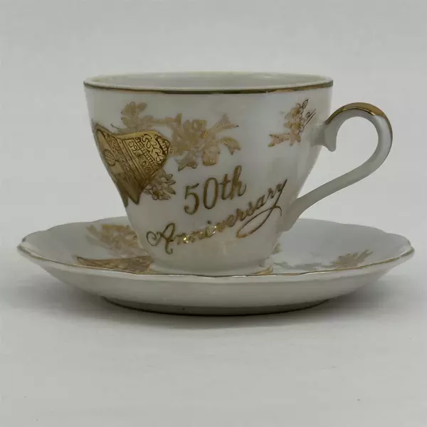 Norcrest Porcelain Tea Cup And Saucer 50th Anniversary 
