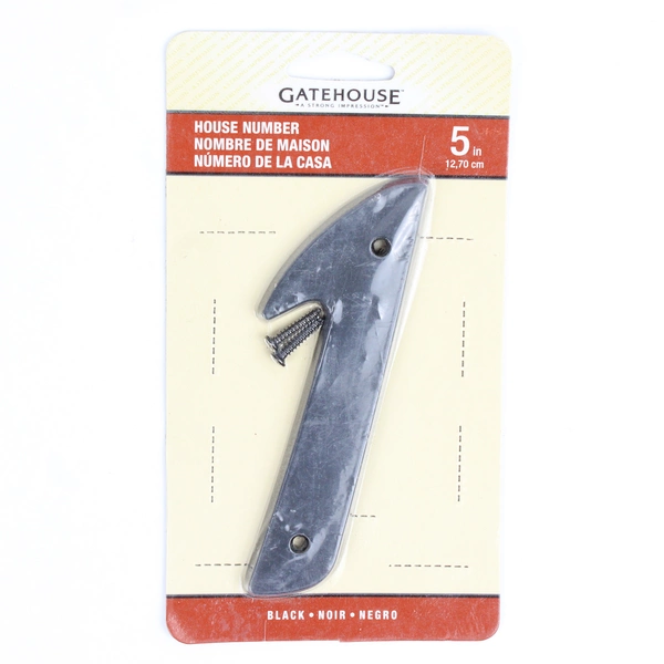 Gatehouse House Number 5" Solid Zinc #1 Black Italic #01101 Model