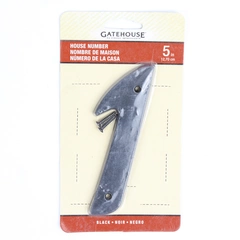 Gatehouse House Number 5" Solid Zinc #1 Black Italic #01101 Model