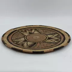 Vtg Hand Woven Coil Spiral 15.5 inch Wicker Mat Pad