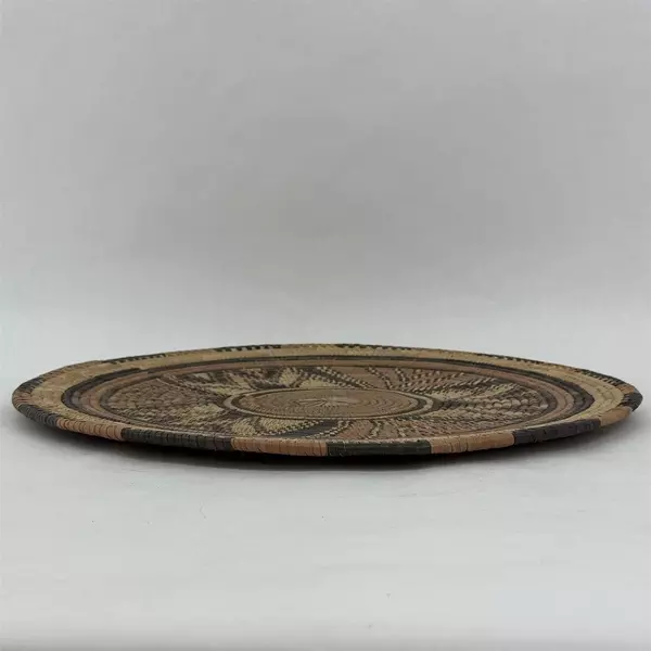 Vtg Hand Woven Coil Spiral 15.5 inch Wicker Mat Pad