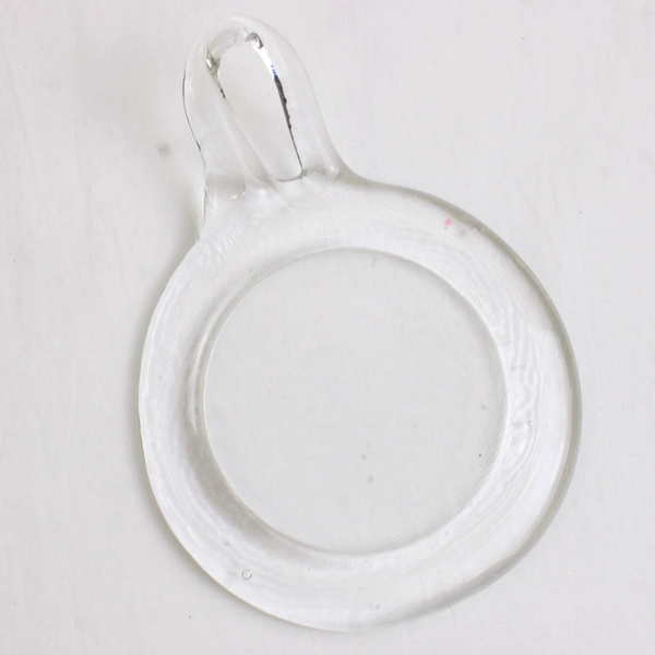 Lot Of 4 Vintage Clear Chamber Glass Coasters Modernist Design