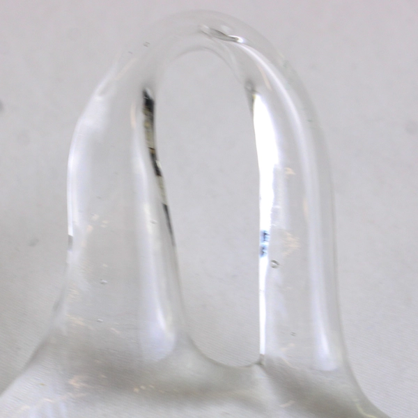 Lot Of 4 Vintage Clear Chamber Glass Coasters Modernist Design