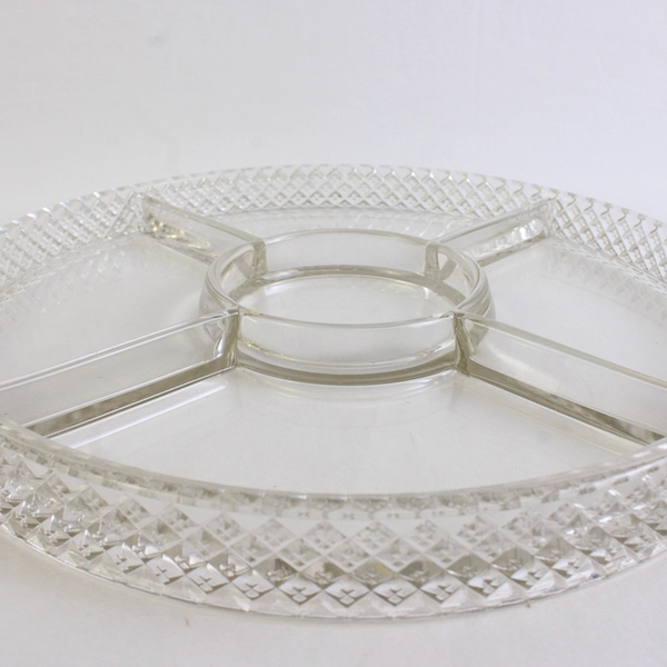 Westmoreland English Hobnail Clear (Round Base) Pattern 10" Round 5 Part Relish