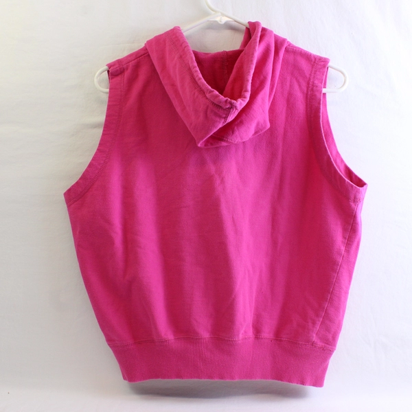 Outrageous Sports Hot Pink Sleeveless Zip-Up Hoodie Vest Women's Size Small