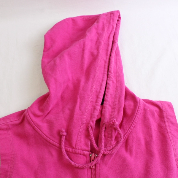 Outrageous Sports Hot Pink Sleeveless Zip-Up Hoodie Vest Women's Size Small