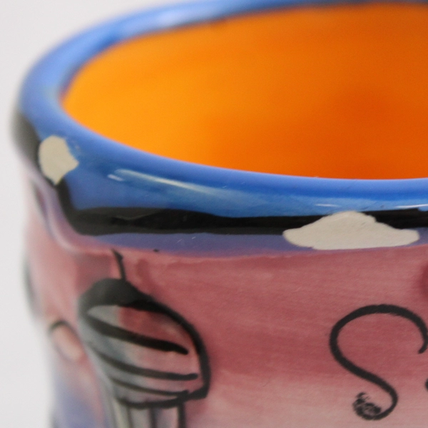 Michael's Colorful Seattle Washington Ceramic Shot Glass Artsy Hand Painted