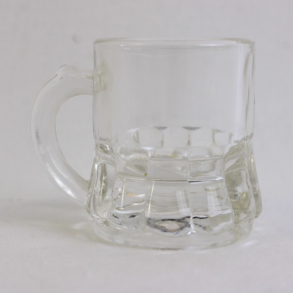 Vintage Federal Clear Mini Beer Mug Shot Glass 2" Tall 1 Ounce