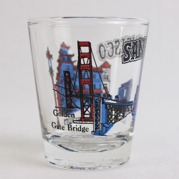 Souvenir Shot Glass San Francisco Clear Glass 2 oz
