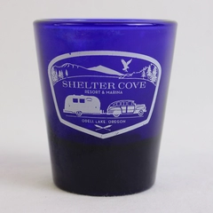 Shelter Cove Resort & Marina Odell Lake, Oregon Blue Cobalt Shot Glass
